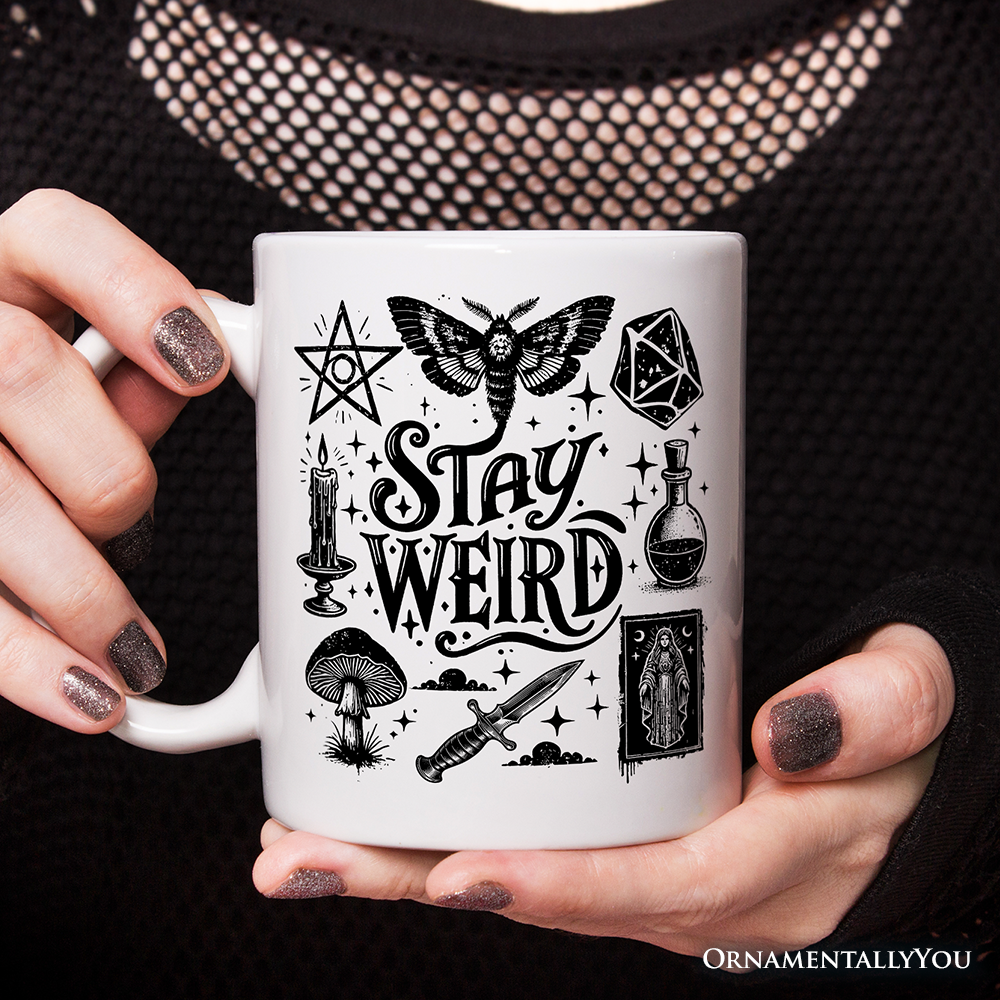 Stay Weird Witchy Vibes Gift Mug, Mystical Halloween Gift
