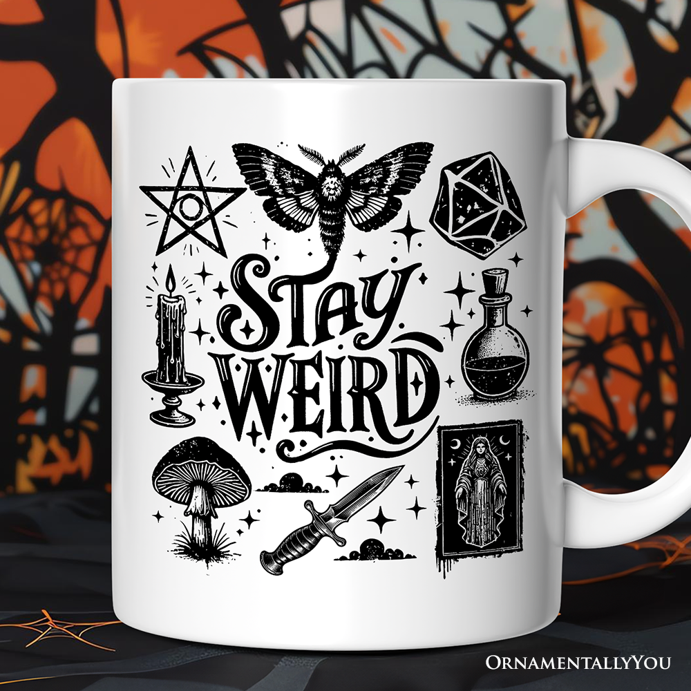 Stay Weird Witchy Vibes Gift Mug, Mystical Halloween Gift