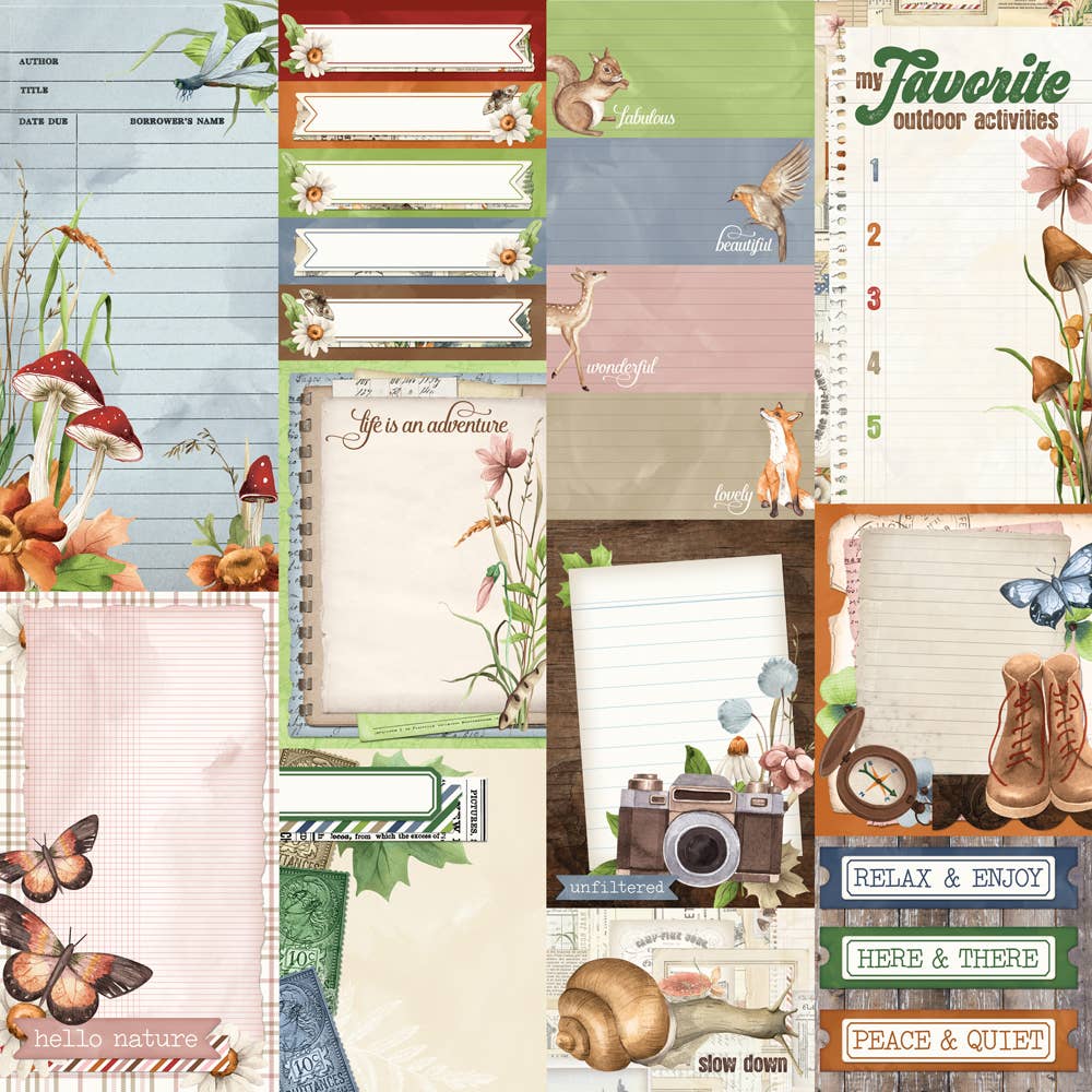 Simple Vintage Woodlands Journal Elements Double-Sided