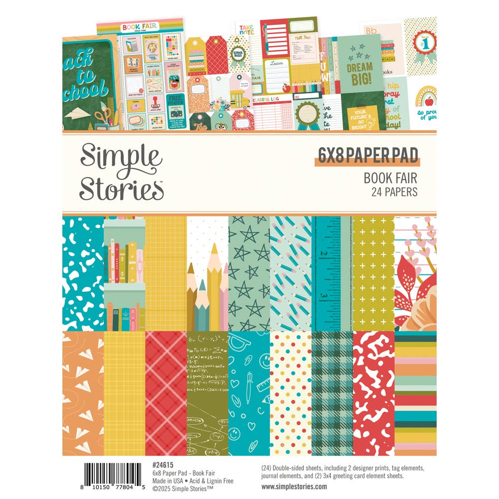 Book Fair 6x8 Pad with Double-Sided Sheets & Card Elements