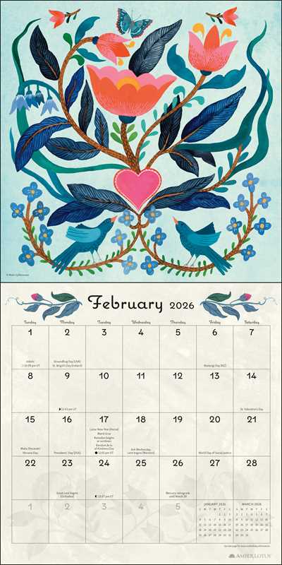 Flora & Fauna 2026 Wall Calendar by Malin  Gyllensvaan