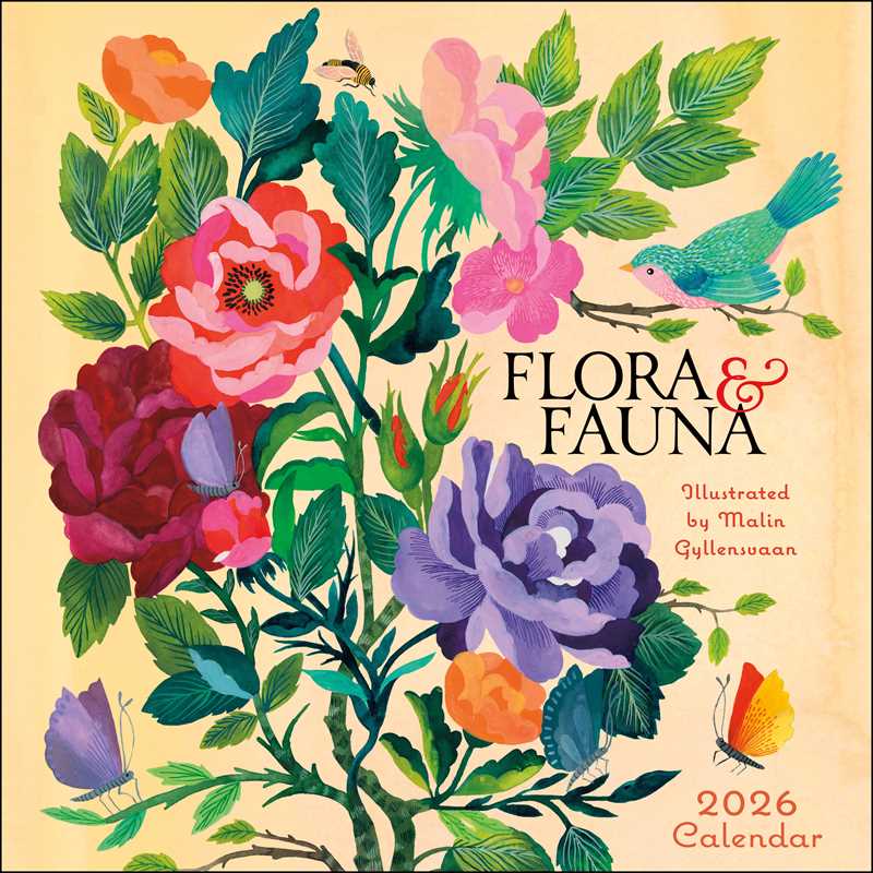 Flora & Fauna 2026 Wall Calendar by Malin  Gyllensvaan